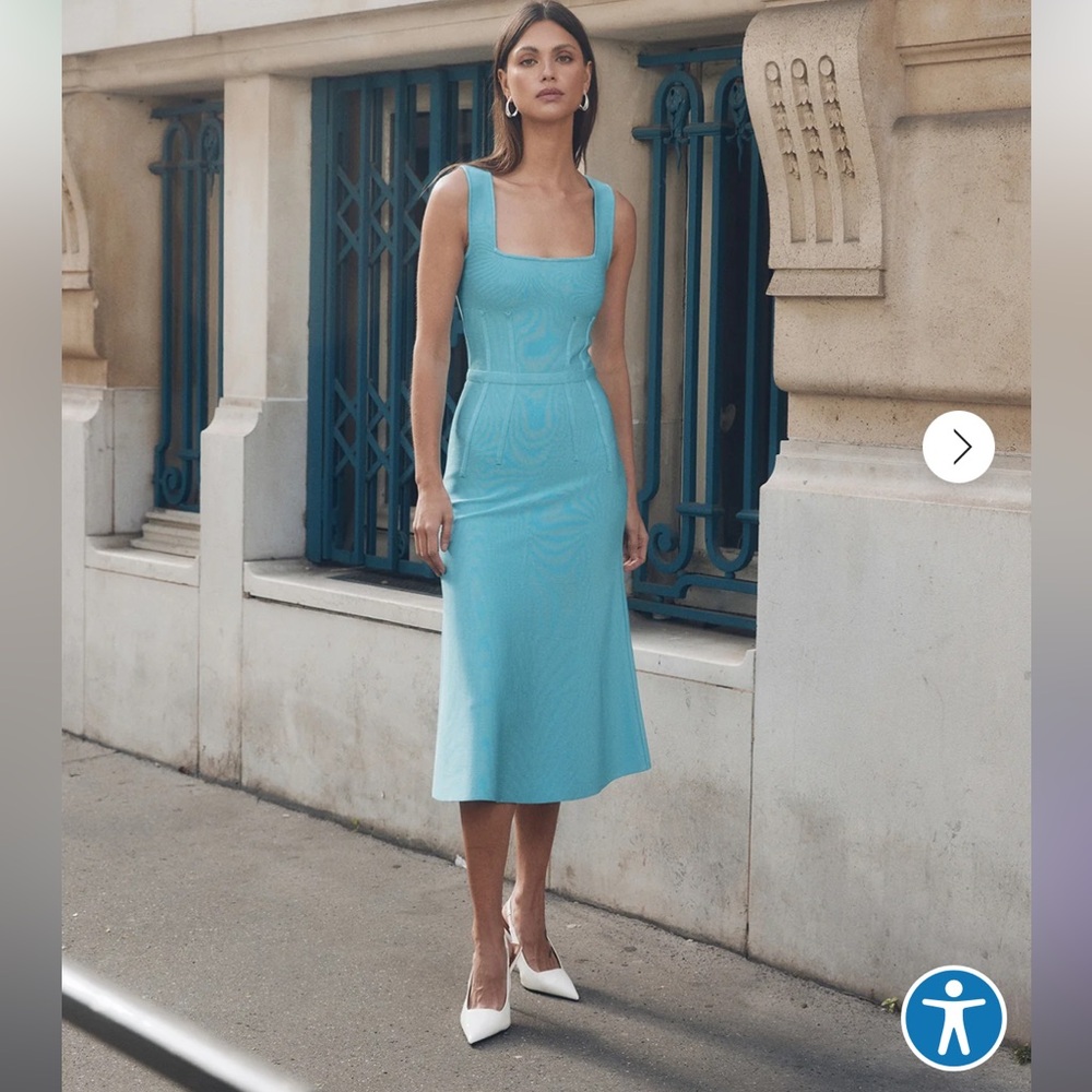 Herve Leger Sky Blue Midi Dress